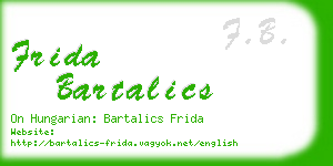 frida bartalics business card